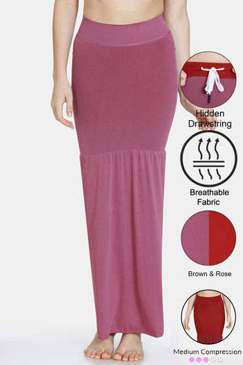 Buy Zivame All Day Flared Mermaid Reversible Saree Shapewear - Brown Rose